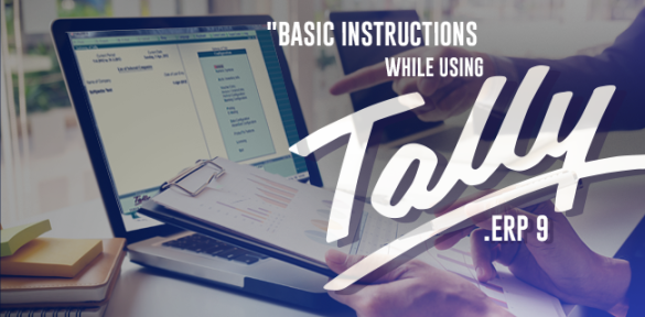Basic instructions while using Tally